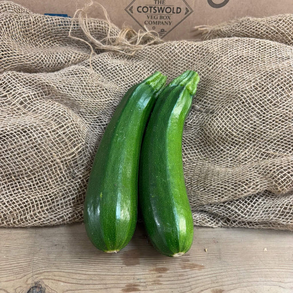 A pair of courgettes.