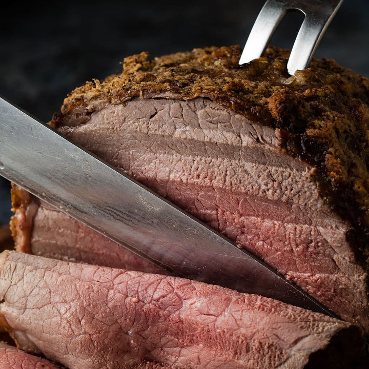 A slice being carved from topside joint.