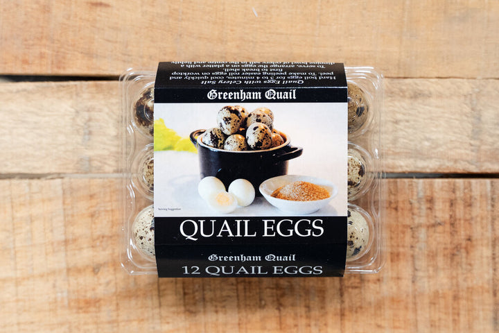 A 12 pack of Greenham Quail, Quail Eggs.