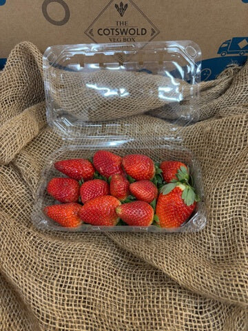 A punnet of strawberries.